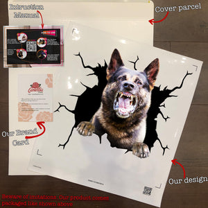 Angry German Shepherd Stickers Crack Sticker Kawaii Corny Jokes Custom Wall Decal Birthday Gift Ideas