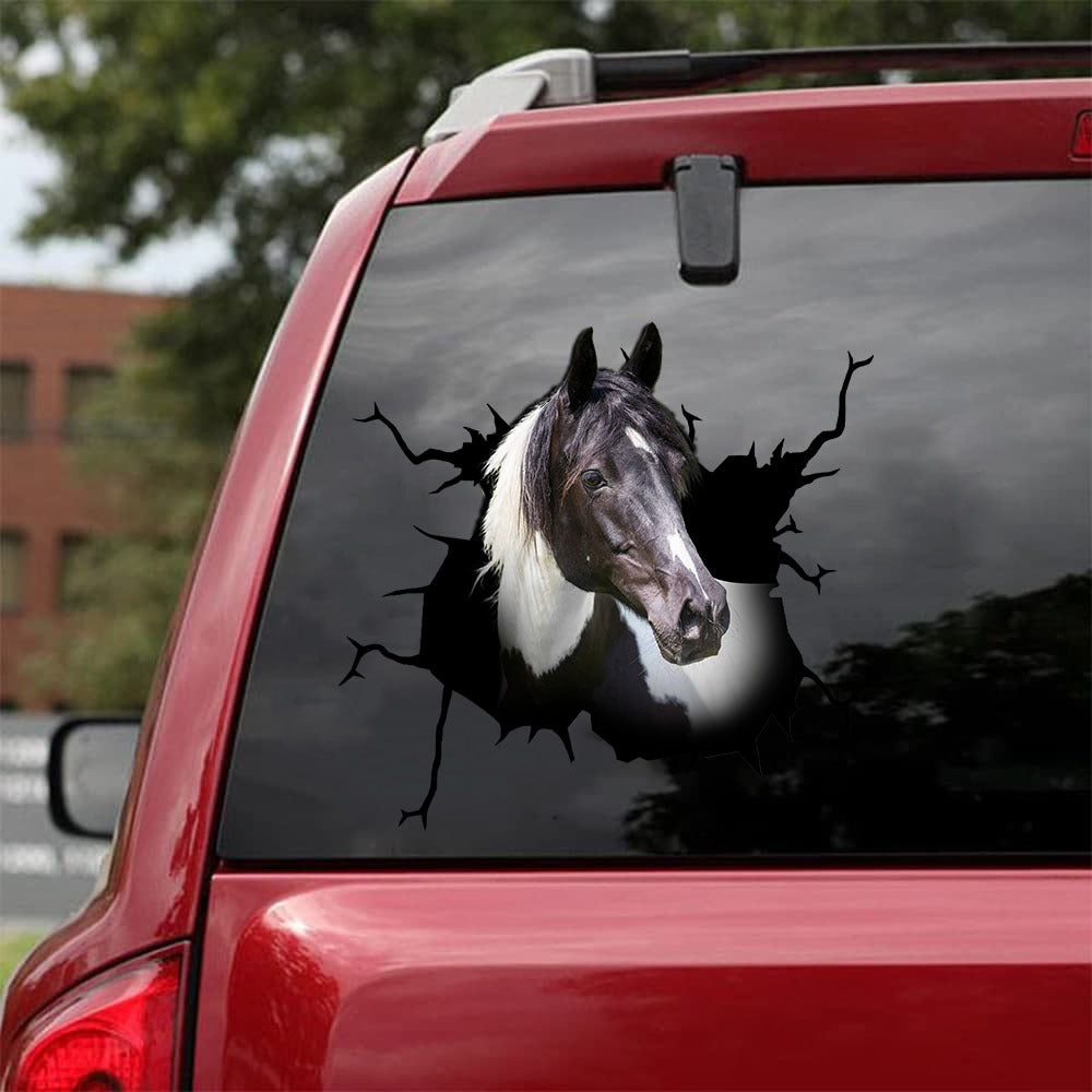 paint horse crack car sticker cattle lover – Camellia Print