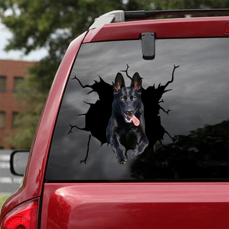 Black German Shepherd Sticker Crack Stickers For Cars Funny Quotes Custom Decals For Trucks Gift Ideas For Dad