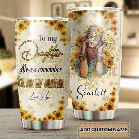 Camellia Personalized To My Daughter You Are Always My Sunshine Stainless Steel Tumbler-Double-Walled Insulation Travel Cup With Lid