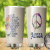 Camellia Personalized What A Wonderful World Hippie Style Stainless Steel Tumbler-Double-Walled Insulation Travel Cup With Lid 01