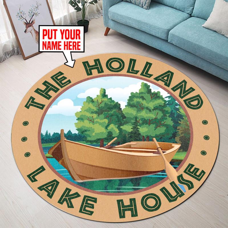 Personalized Lake House Rug 07079 – Camellia Print