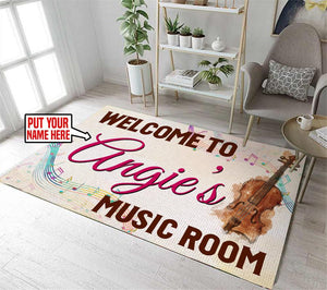 Personalized Welcome To Music Room Rug 05808