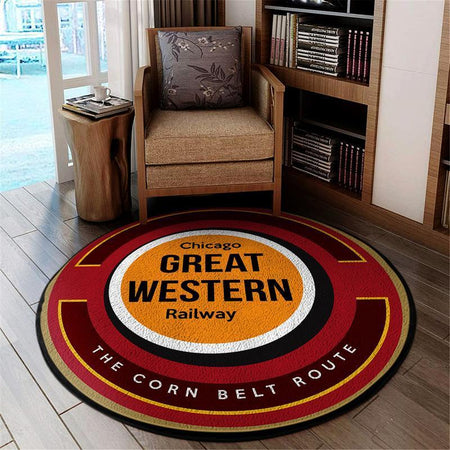 Chicago Living Room Round Mat Circle Rug Chicago Great Western Railroad 04695