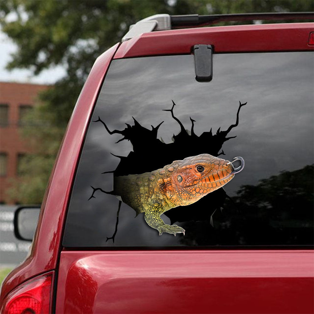 caiman lizard crack car sticker – Camellia Print