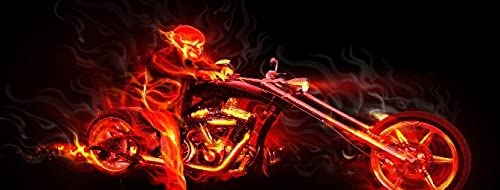 Flaming Chopper Vinyl Graphic Tailgate Cover Wrap Skins Nice Big Decals For Trucks