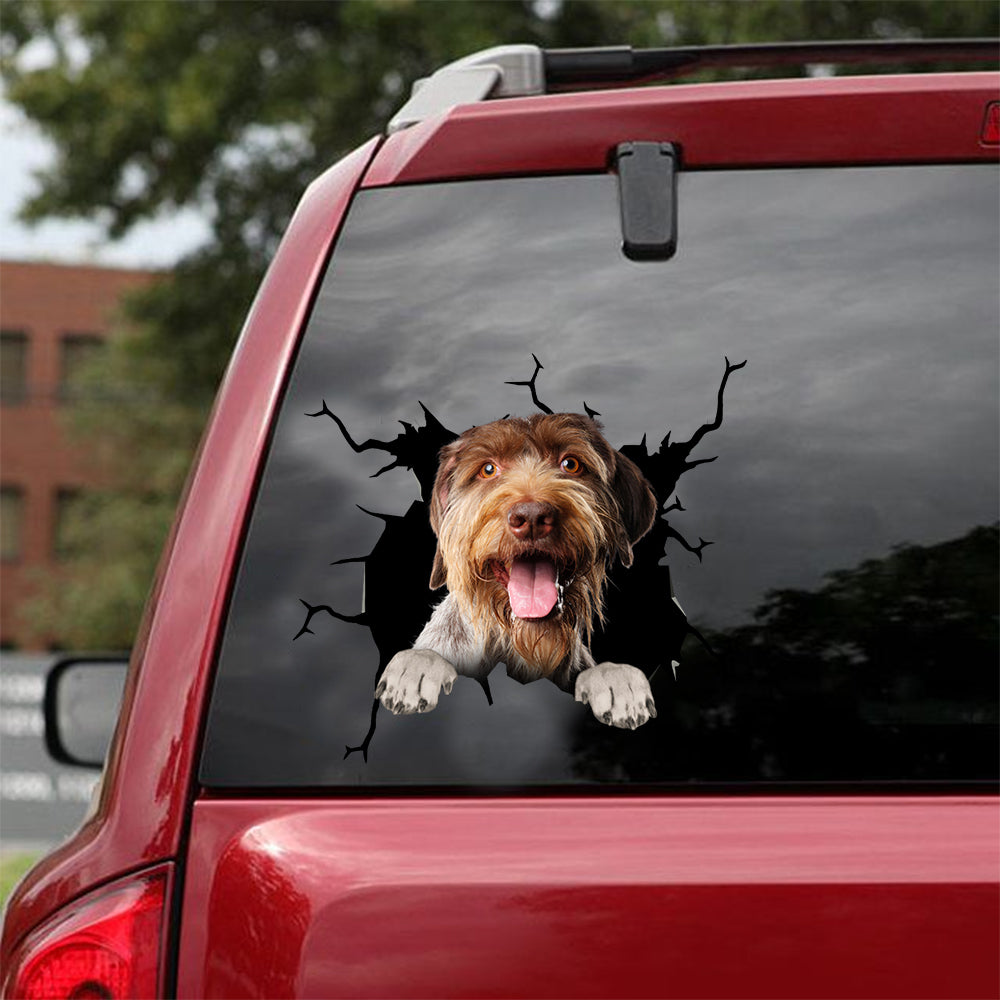 german wirehaired pointer crack car sticker dogs lover – Camellia Print