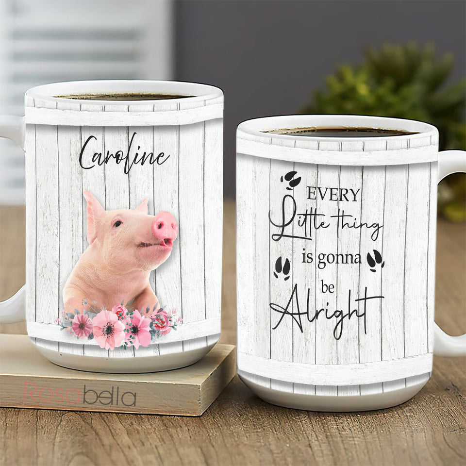 Custom Cups Pig Cute Flower Mugs For Pig Lover All Over Print PYR2101013Z | 11oz