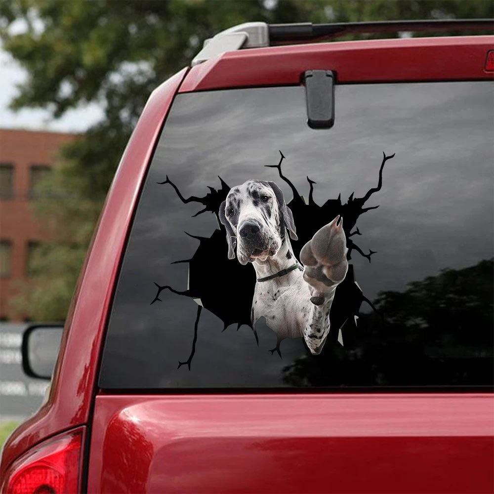 great dane crack car sticker dogs lover – Camellia Print