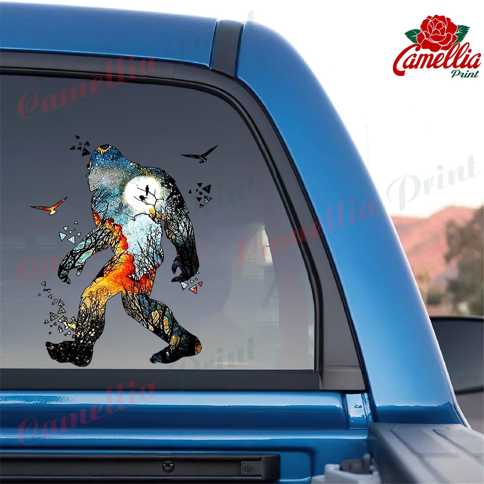 bigfoot crack car sticker – Camellia Print