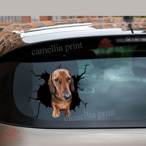 Dachshund Crack Sticker Ideas Funny Custom Decals For Trucks Dog Lover Gifts