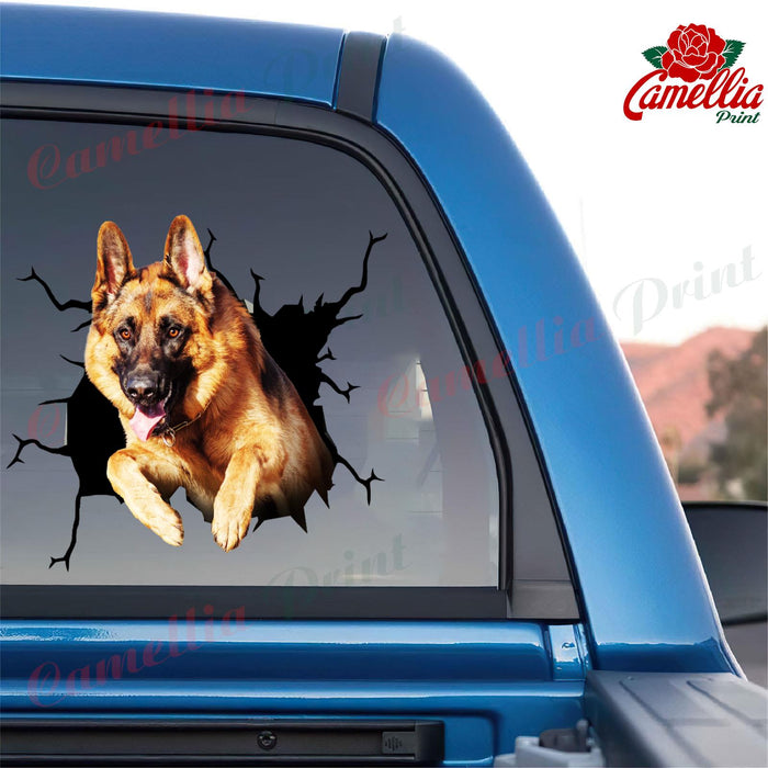 German Shepherd Crack Stickers For Cars The Cutest Big Stickers First Anniversary Gift