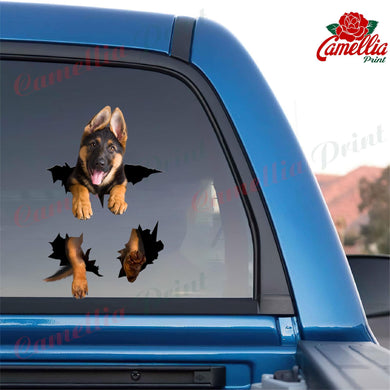German Shepherd Crack Decal Car Funny Gifs Vinyl Stickers For Cars Christmas Gift Ideas 2020