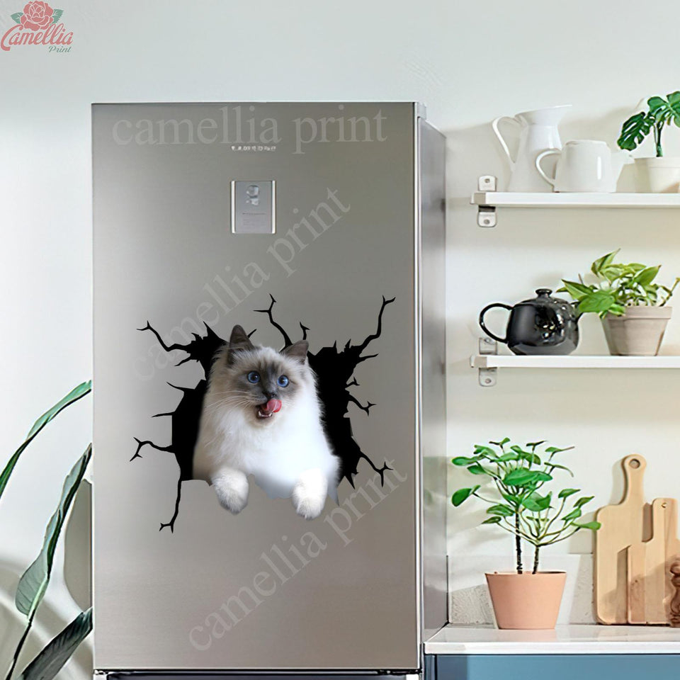 Ragdoll Cat Crack Decor Decal Humor Decal Birthday Gift For Wife