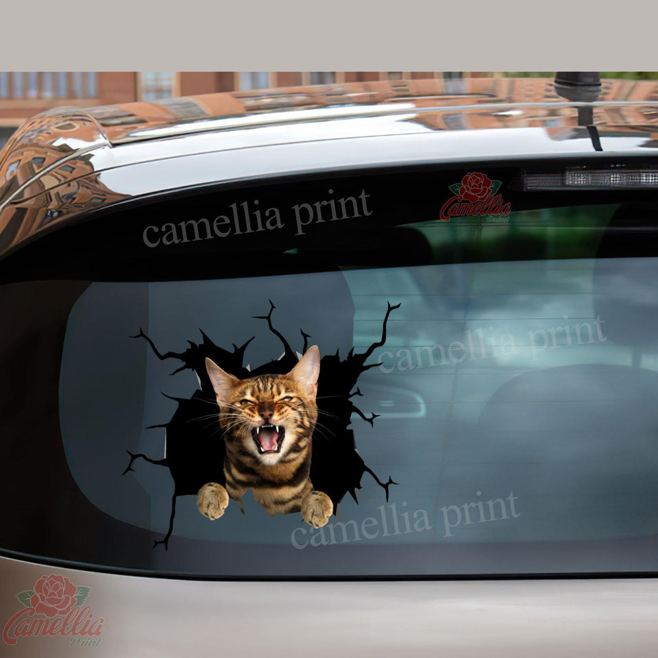 Bengal Cat Crack Head Decal You Cute Custom Vinyl Stickers Unique Christmas Gifts