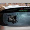 Black Cat Crack Sticker Car Window Happy Anime Car Decals Good Fathers Day Gifts