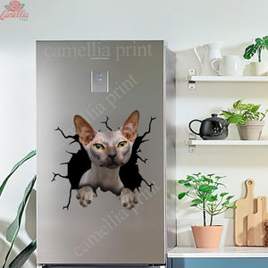 Sphynx Cat Crack Decal For Boat Cuteness Overloaded Kiss Cut Stickers Gifts For Grandpa