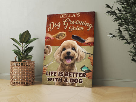 Dog Grooming Customized Poster Personalized Canvas