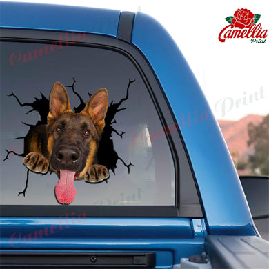German Shepherd Crack Decal Ideas Happy Small Stickers Gifts For Teens