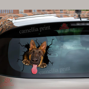 German Shepherd Crack Decal Ideas Happy Small Stickers Gifts For Teens