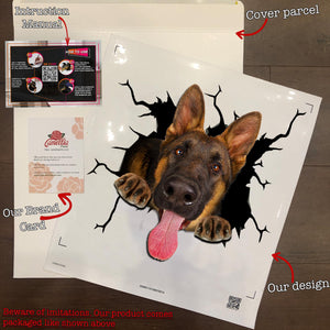 German Shepherd Crack Decal Ideas Happy Small Stickers Gifts For Teens