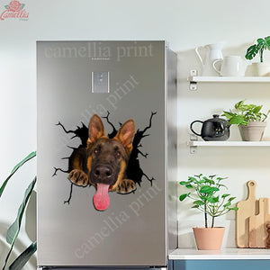 German Shepherd Crack Decal Ideas Happy Small Stickers Gifts For Teens