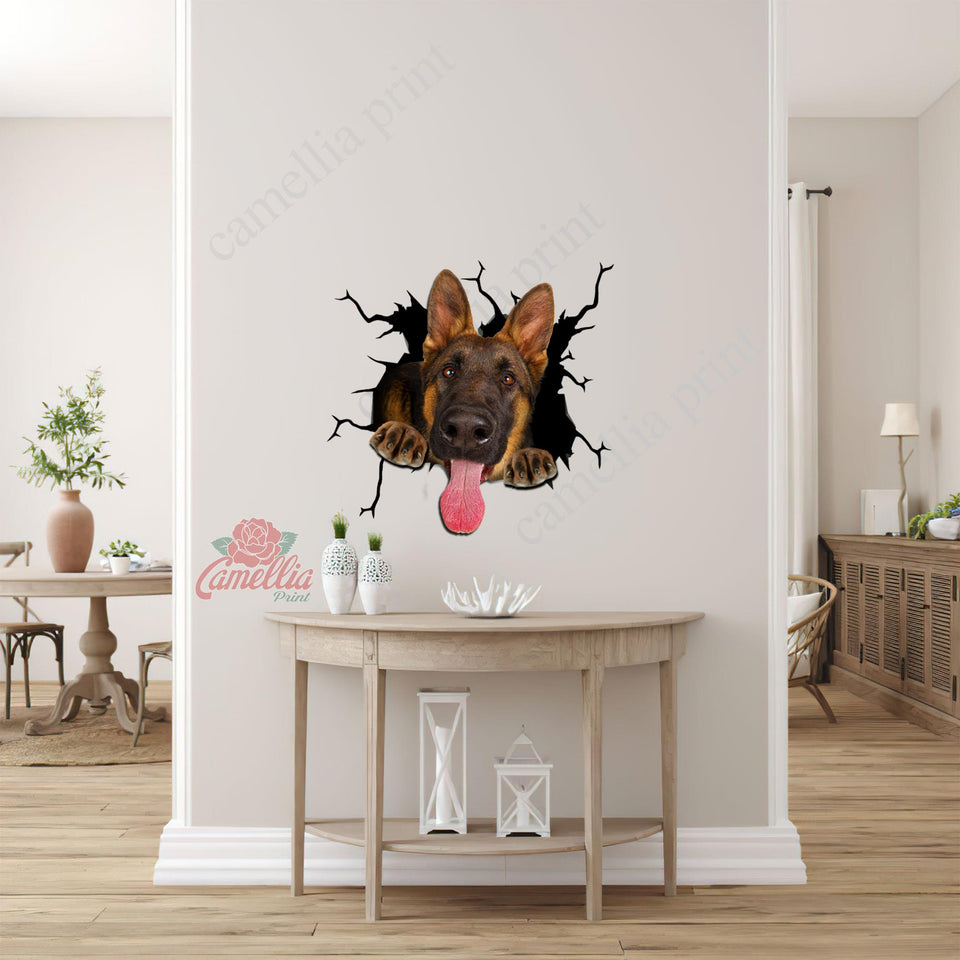 German Shepherd Crack Decal Ideas Happy Small Stickers Gifts For Teens