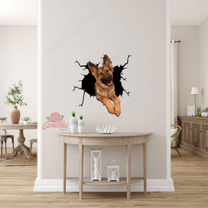 German Shepherd Crack Dad Decal Funny Jokes Kiss Cut Stickers Housewarming