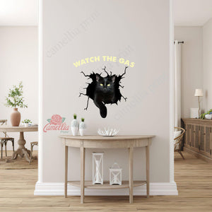 Funny Black Cats Watch The Gas Decal Ideas Funny Custom Window Decals Personalised Gifts For Her