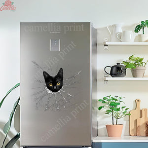 Funny Black Cats Crack Stickers For Scrapbooking Happy Vinyl Stickers For Cars Valentines Day Gifts