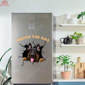 German Shepherd Watch The Gas Crack Sticker Design Fun Dot Stickers Secret Santa Gift Ideas