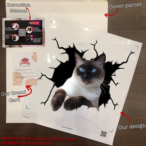 Siamese Cat Crack Sticker Decals Humor Decal Stickers Valentines Day Gifts