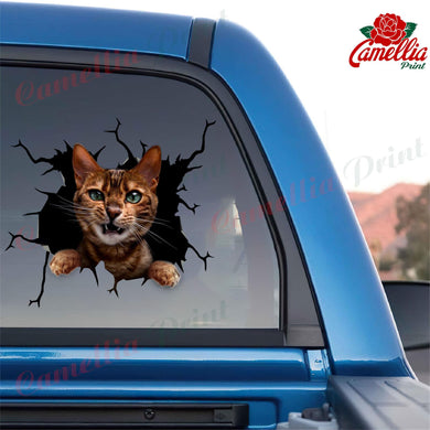 Bengal Cat Crack Decal Sticker Car A Cute Custom Sticker Maker Gift Ideas For Wife