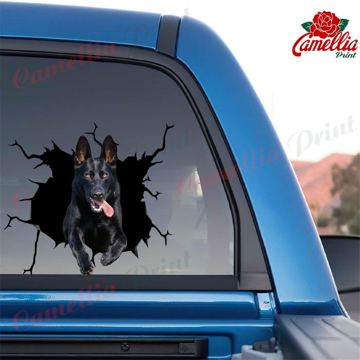 Black German Shepherd Sticker Crack Stickers For Cars Funny Quotes Custom Decals For Trucks Gift Ideas For Dad