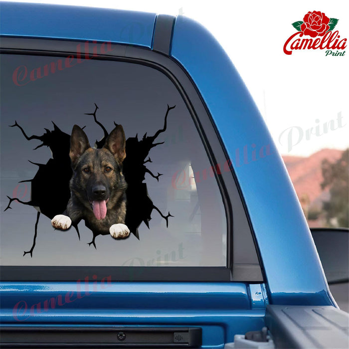 German Shepherd Crack Decals For Walls Happy Water Bottle Labels Christmas Gifts For Mom