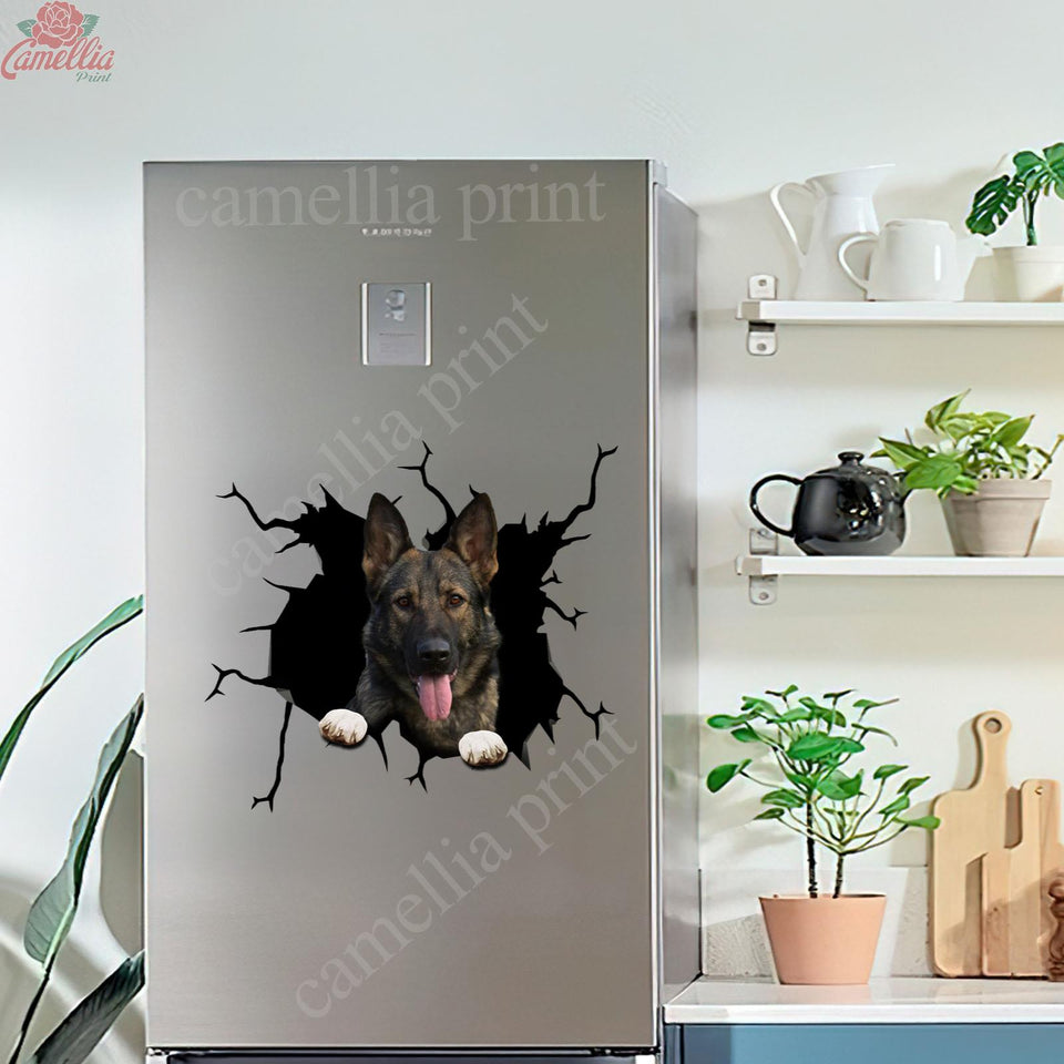 German Shepherd Crack Decals For Walls Happy Water Bottle Labels Christmas Gifts For Mom