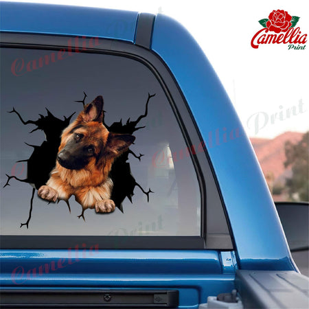 German Shepherd Crack Decor Decal Happy Custom Car Stickers 21st Birthday Gifts