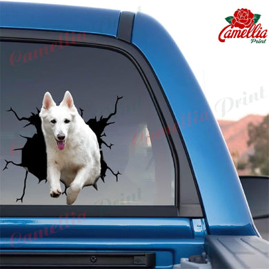 German Shepherd Crack Decal For Back Car Window Humor Name Stickers Gifts For Her