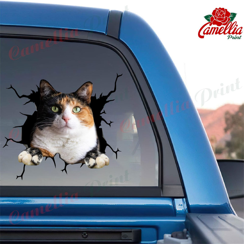 Calico Cat Crack Dad Decal Happy Computer Stickers Beauty And The Beast Rose