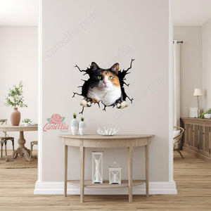 Calico Cat Crack Dad Decal Happy Computer Stickers Beauty And The Beast Rose