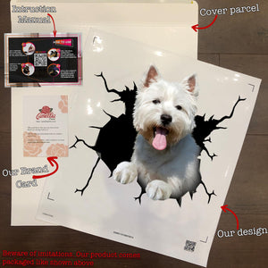 West Highland White Terrier Crack Sticker For Car Window Your Cute Jeans Computer Stickers Gifts For Dogs