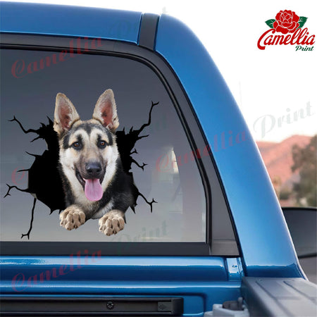 German Shepherd Crack Mom Car Decal Cute Water Bottle Stickers Couple Gift Ideas