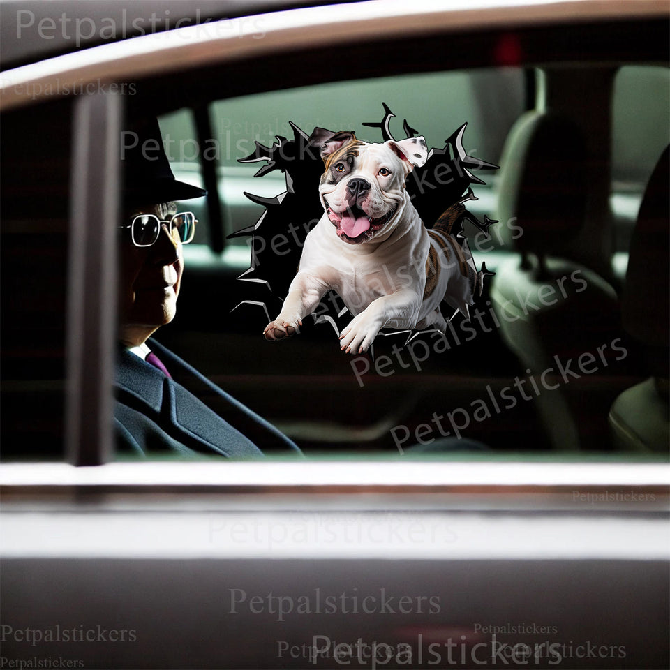 American Bulldog graphic sticker placed neatly on a car door exterior.