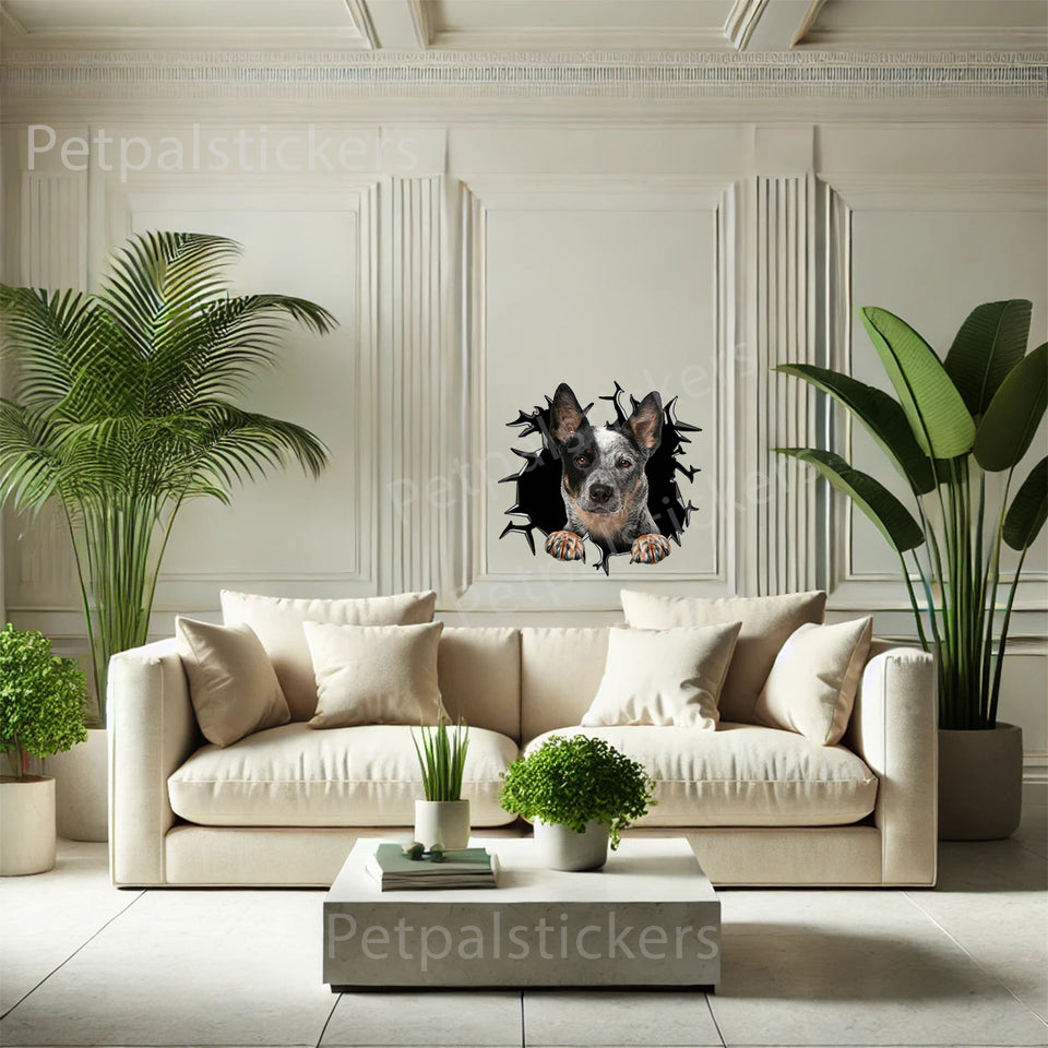 Clear vinyl Australian Cattle artwork decorating an indoor bedroom wall.