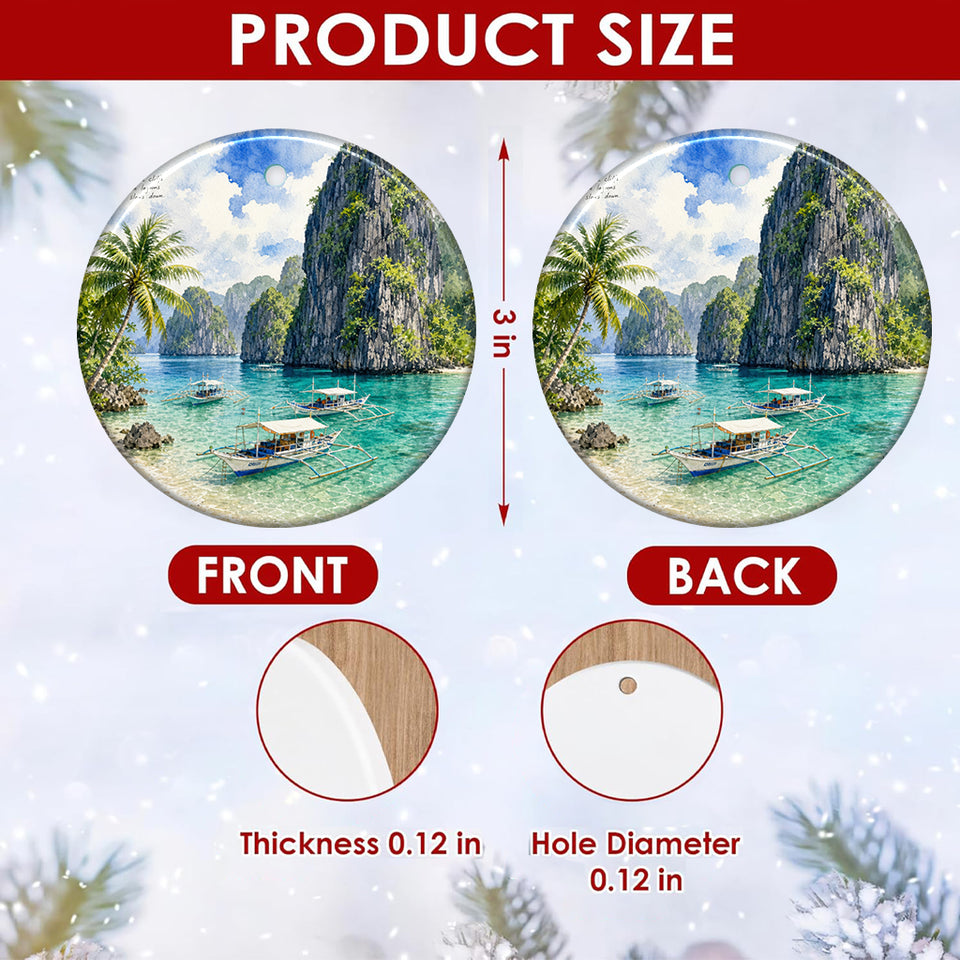 Product size chart diagram showing three-inch dimensions and double-sided artwork.