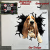 Protective package with application instructions for the Basset Hound sticker.