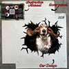 Carefully packaged Basset Hound decal with clear application instructions.