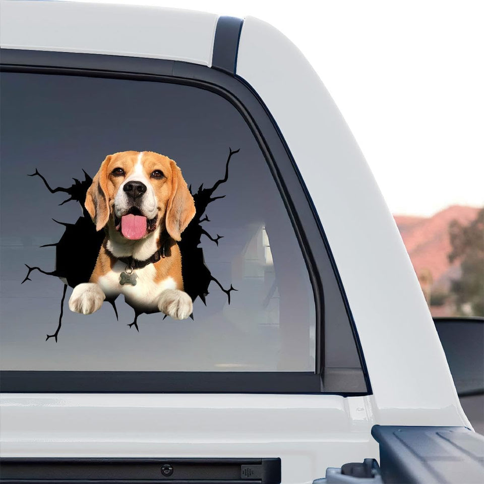 Cute Beagle graphic decal shown in a standalone product design format on a transparent background.