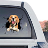 Cute Beagle graphic decal shown in a standalone product design format on a transparent background.