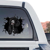 Clear vinyl Black Poodle decal graphic in a standalone product design layout.